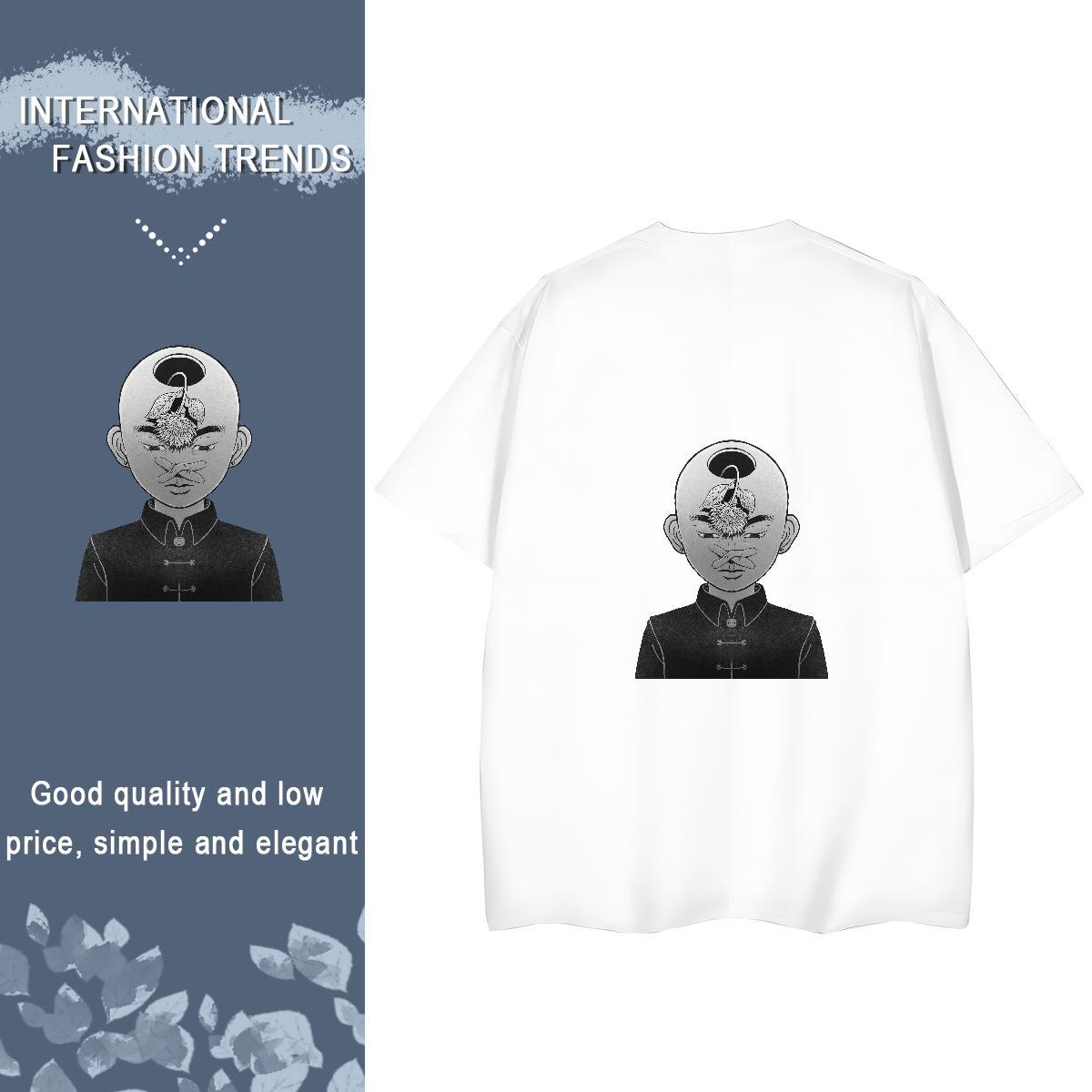 Classic T Shirts Women 230g Cotton Breathable Crew Neck Casual Daily Wear portrait Unisex Tshirts Soft Oversized L-4XL Clothings