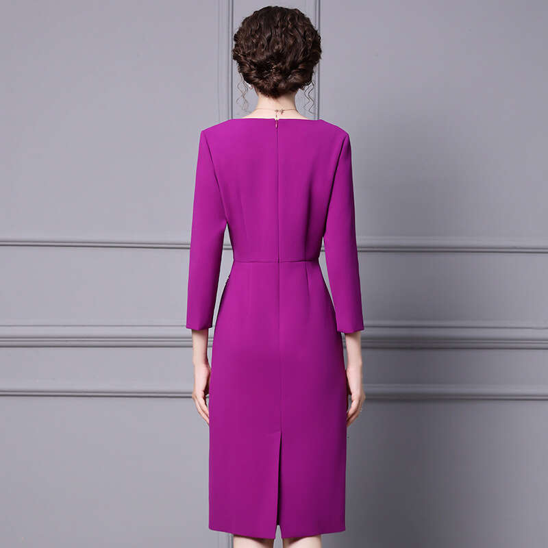 Autumn Dress 2024 New Elegant Style Love Collar High end Nail Diamond Formal Occasion Bag Hip Skirt