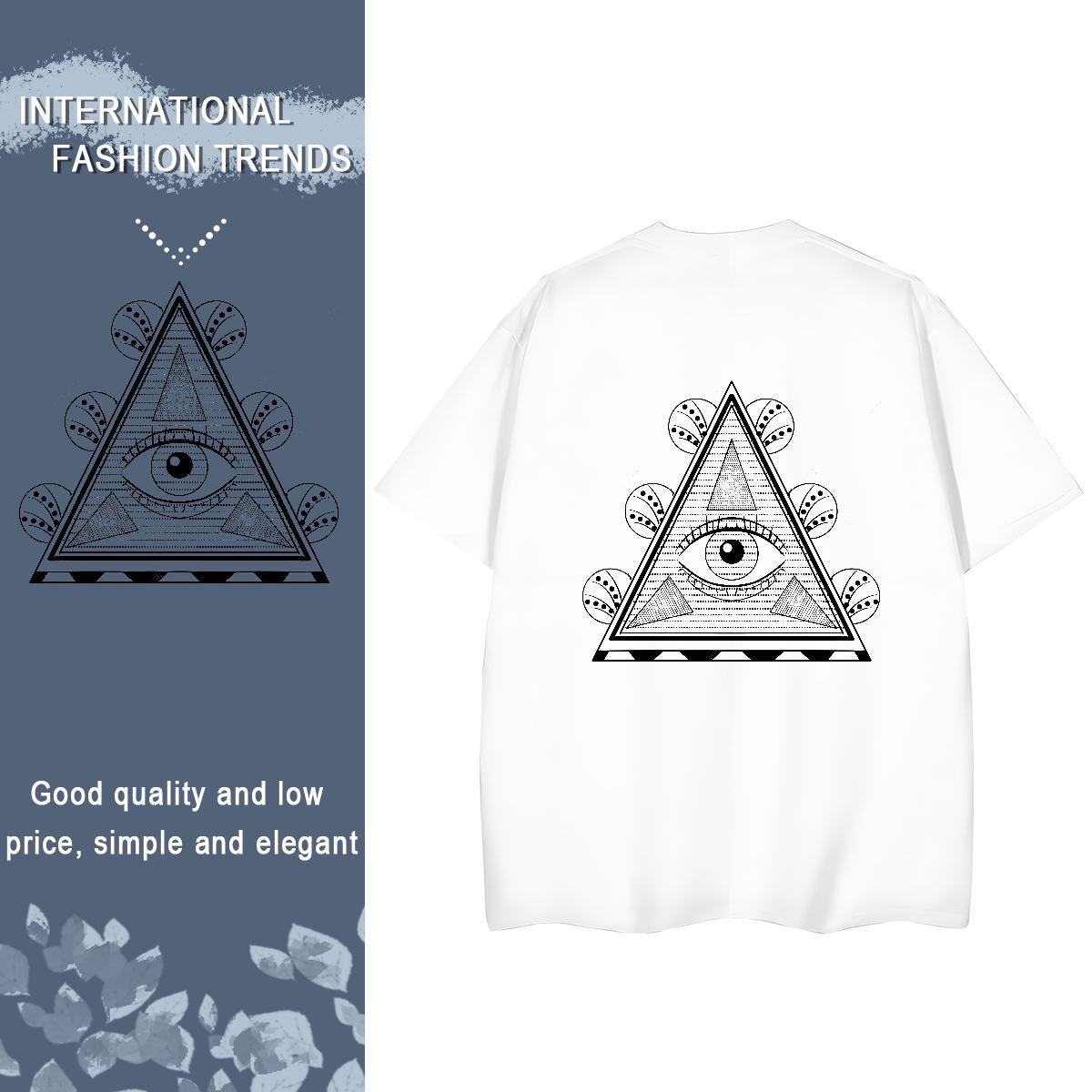 New Woman T Shirts 230g 100% Cotton Round Neck Short Sleeve Beach eye of the devil Lady T shirt Soft Anime Oversized Tees