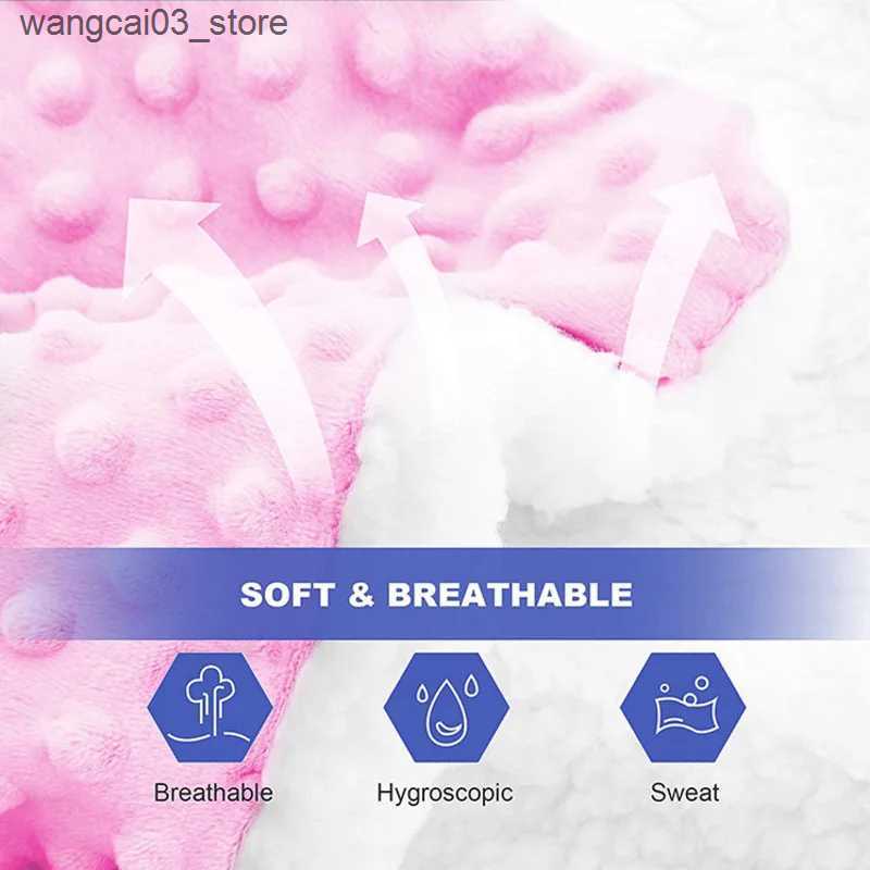 Blankets Swaddling Winter Thick Thermal 3d Minky Dot Kids Blanket Super Soft Sherpa Fluffy Toddler Baby Blanket Quilt Swaddle Office Seat Blanket L240
