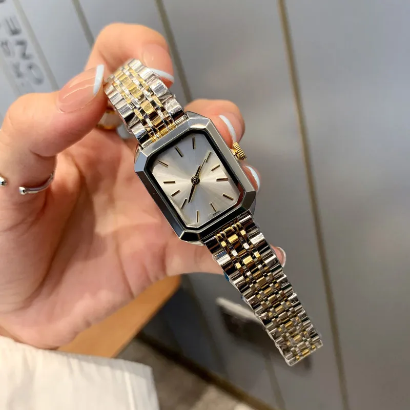 Luxury Women's Rectangular Watches - Stainless Steel Band, 23mm Wristwatches for Birthdays & Holidays Watch