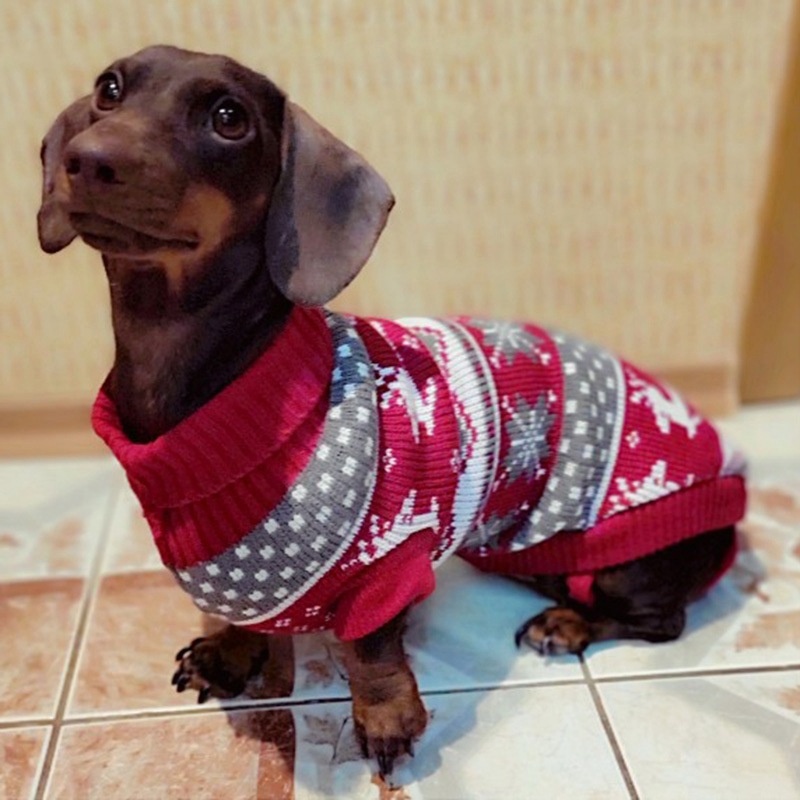 Puppy Christmas Sweater Pet Reindeer Snowflake Sweaters for Kittys and Small Dogs Cats Free shipping