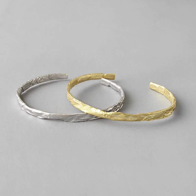 SSTEEL 925 sterling silver bracelet suitable for women irregular 2-color bracelet Manchette bracelet handmade jewelry Bijoux Femme 241007