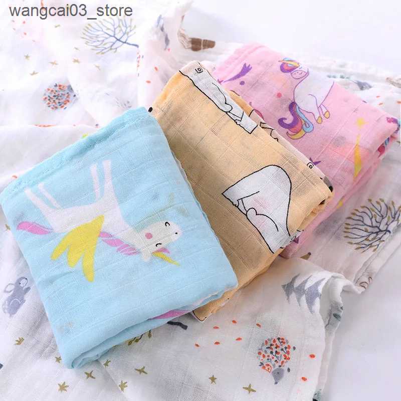 Blankets Swaddling 60x60cm Newborn Baby Musilin Blanket Ultra Soft Bamboo Baby Swaddle Blankets Skin Friendly Muslin Diaper Baby Burping Cloths L24091