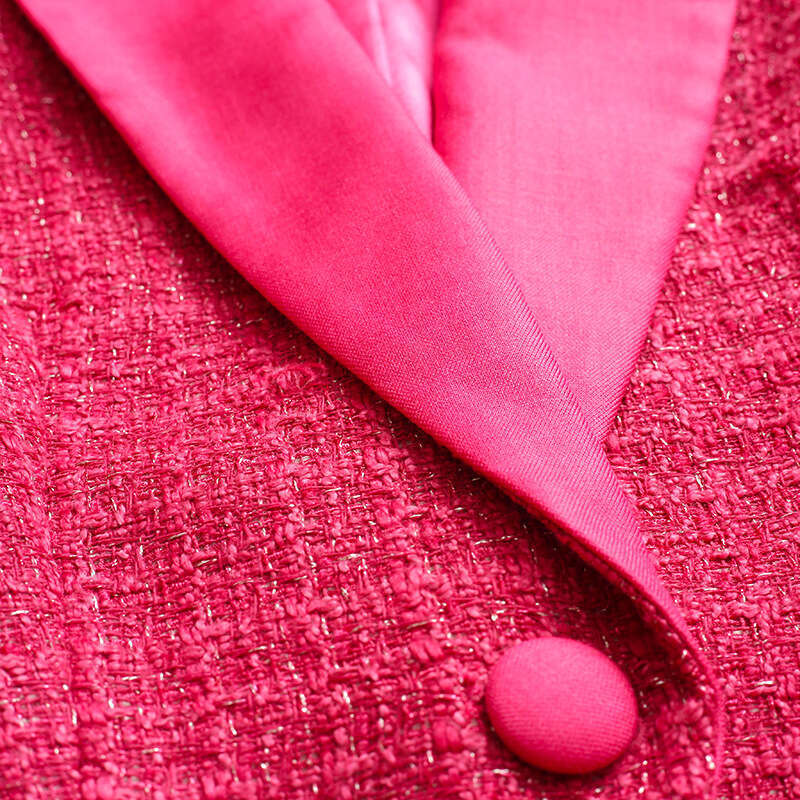 Autumn Womens 2024 New Set High Grade Small Fragrant Style Coarse Floral Coat Hip Wrapping Skirt 3-Piece Set