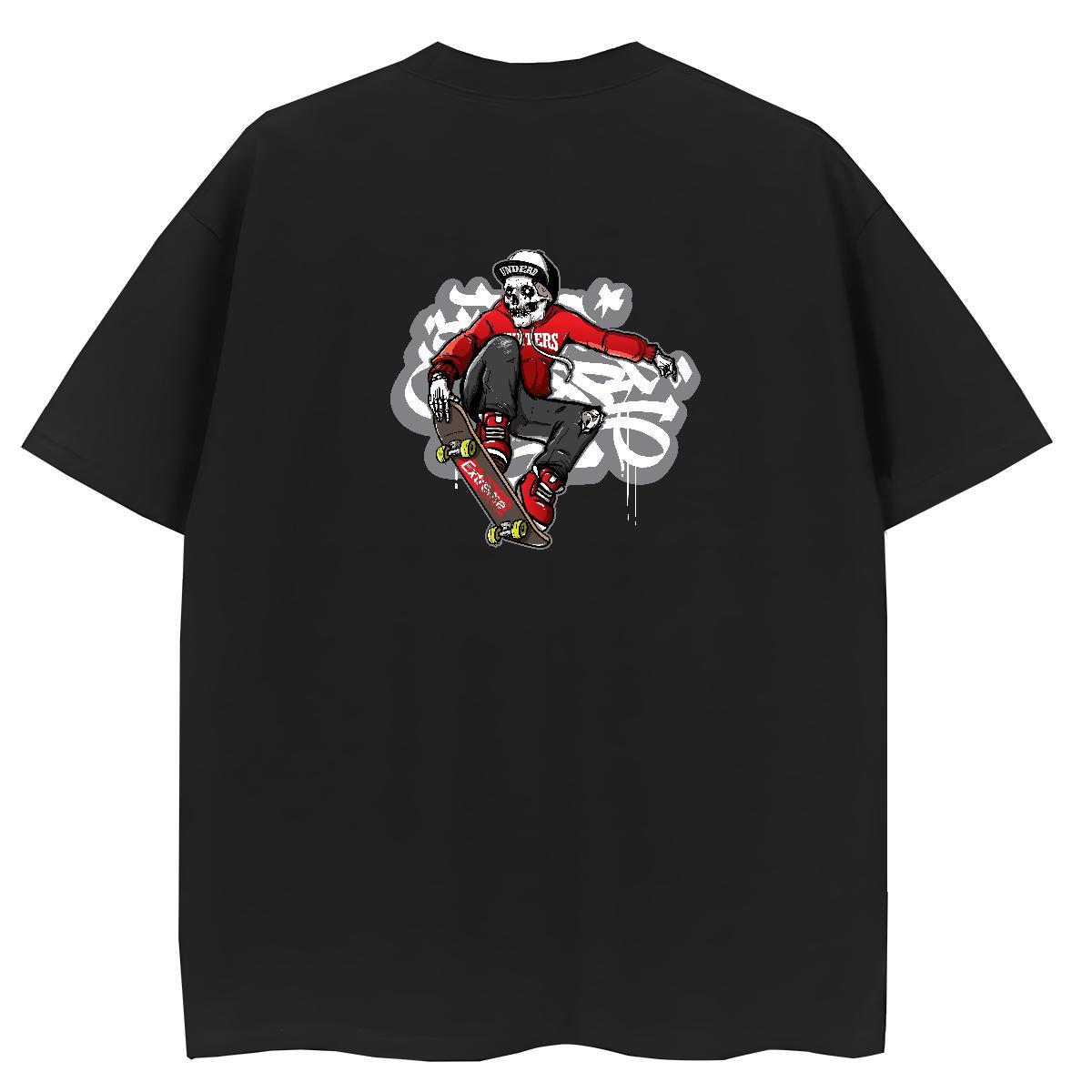 Brand T Shirts Women 100% Cotton 230g Short Sleeve O-Neck Casual Daily Wear skull Couples T Shirts Unisex Skull Top Shirts