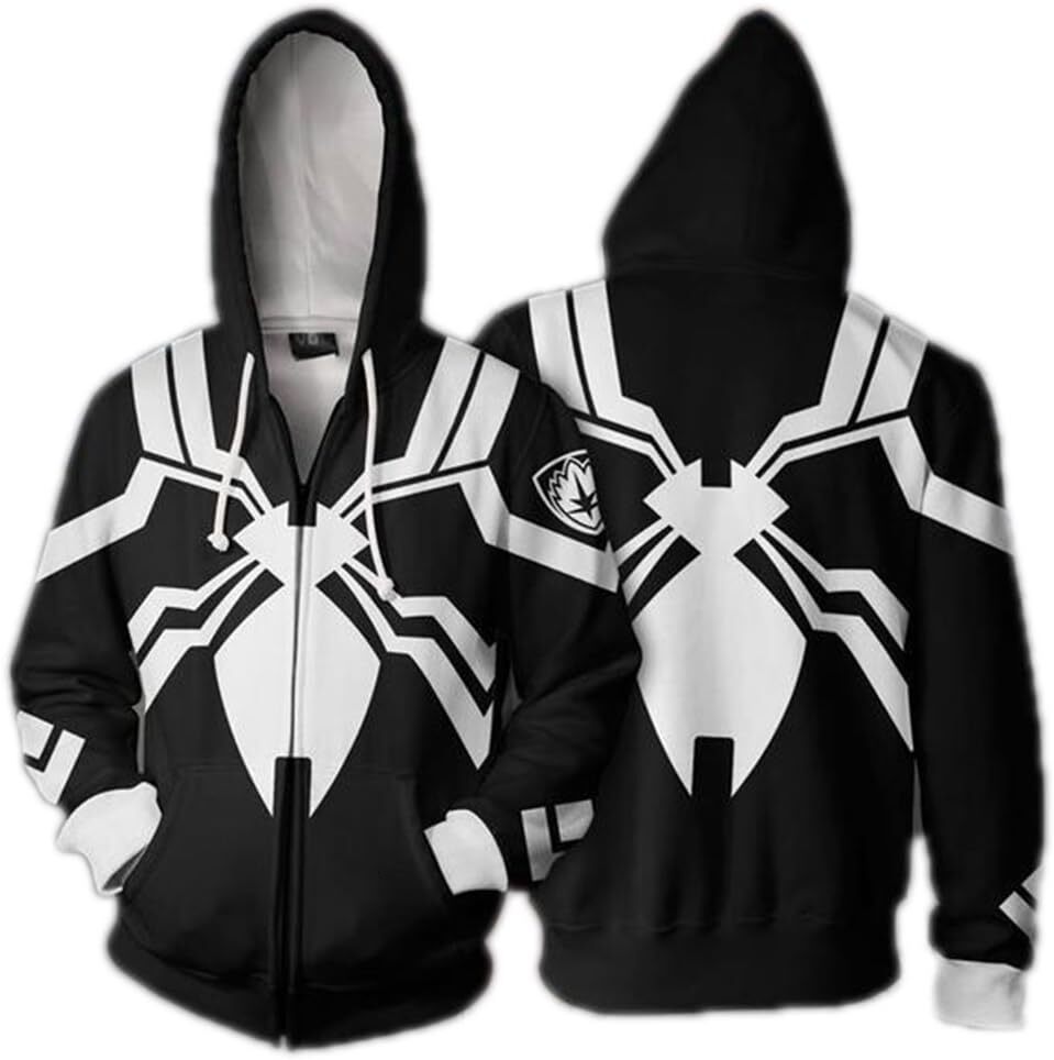 Hoodie for Mens Womens Space Spider Cosplay 3D Style Zipper Hooded Sweatshirt Unisex Adult Graphic Hoodies sweatshirt Pullover Long Sleeve