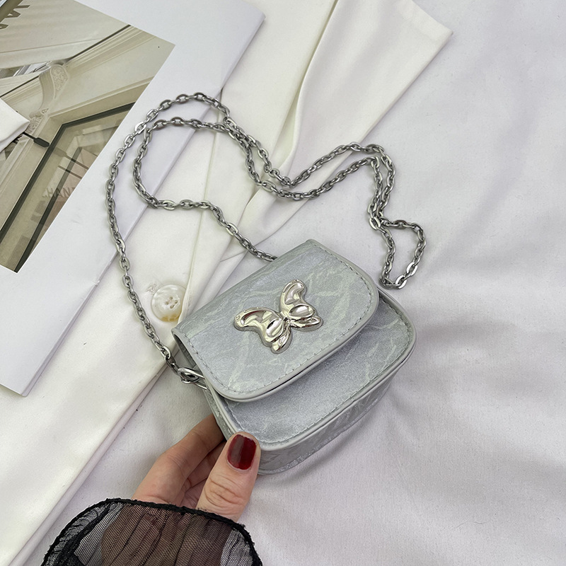 Casual Small for Women Summer New Mini Lipstick Slant Cross This Year's Fashion Butterfly Chain Shoulder Bag