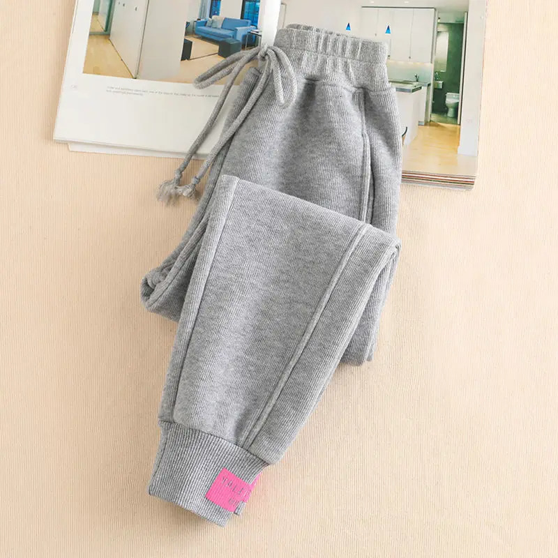 Gray women Sweatpants Autumn Winter Baggy Streetwear Oversize Sports Pants Black winter thick Joggers Trousers 241007