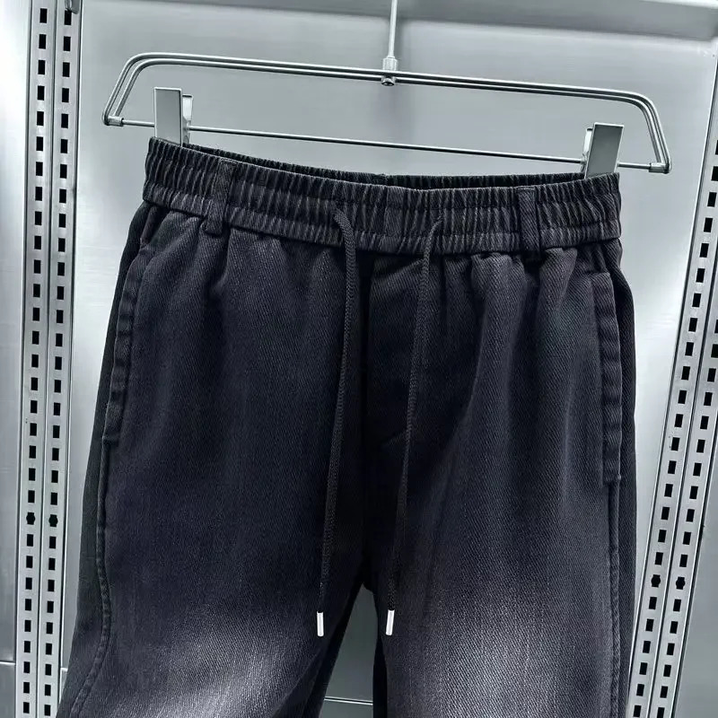 Black gradient harem Bagi jeans Harajuku street fashion streetwear ner mens clothing 241008