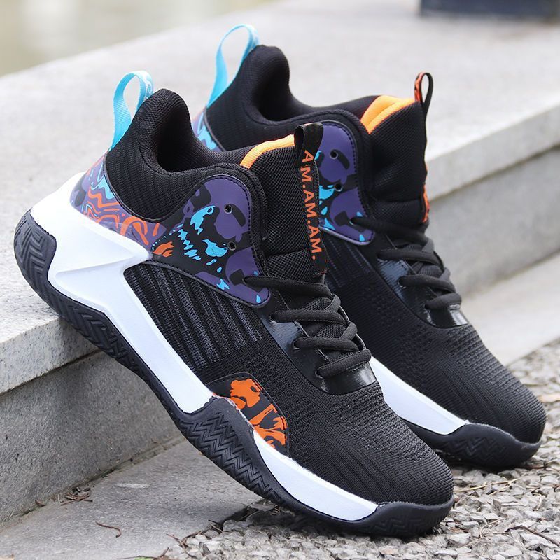 New High-top Basketball Shoes Men Outdoor Sneakers Men Wear Resistant Air Cushioning Baseball Shoes Male Breathable Sport Shoes