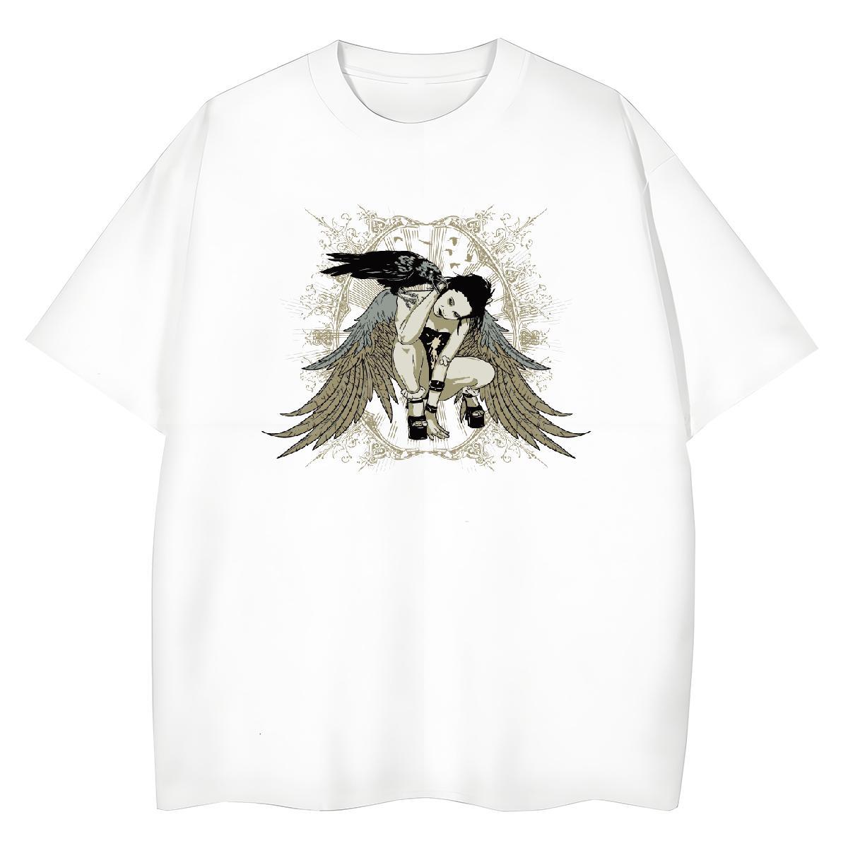 DIY T Shirt For Woman 100% Cotton 230g Round Neck Short Sleeve Casual angel Unisex Tshirts Brand DIY Anime Clothes Shirt