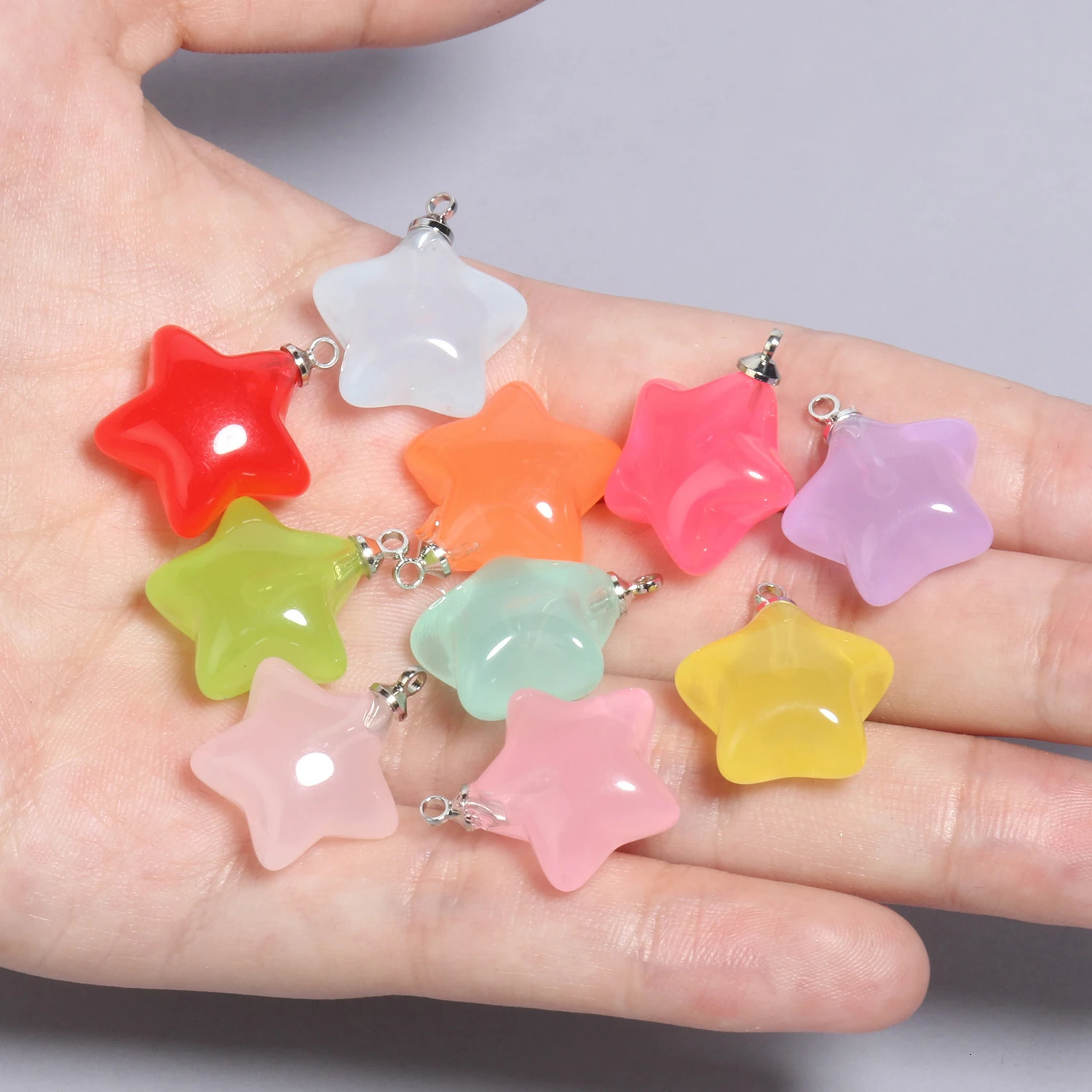10pcslot Mix Candy Color Star Pendants 205x15mm Acrylic Charms Beads Pendant for Jewelry Necklace Bracelet Earring Crafting 241010