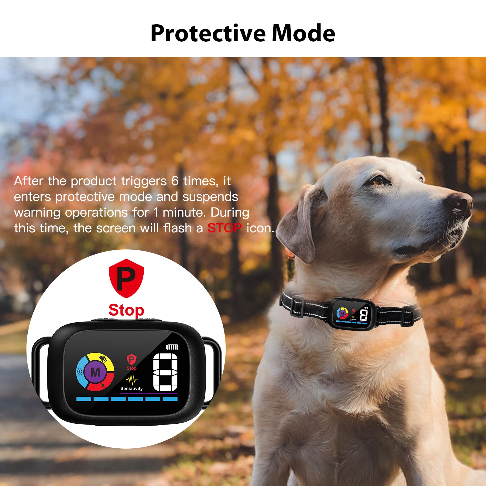 Upgraded LCD Screen Rechargeable Automatic IP67 Waterproof Beep Shock Anti Bark Collar Dog NO Bark Control Device For Dogs