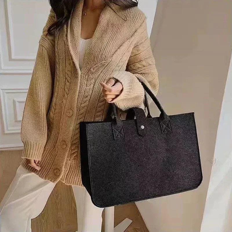 Shopping Handbag Womens 2023 Large Capacity Open Fashion Felt Tote Woven Bag Shop Online China 241011
