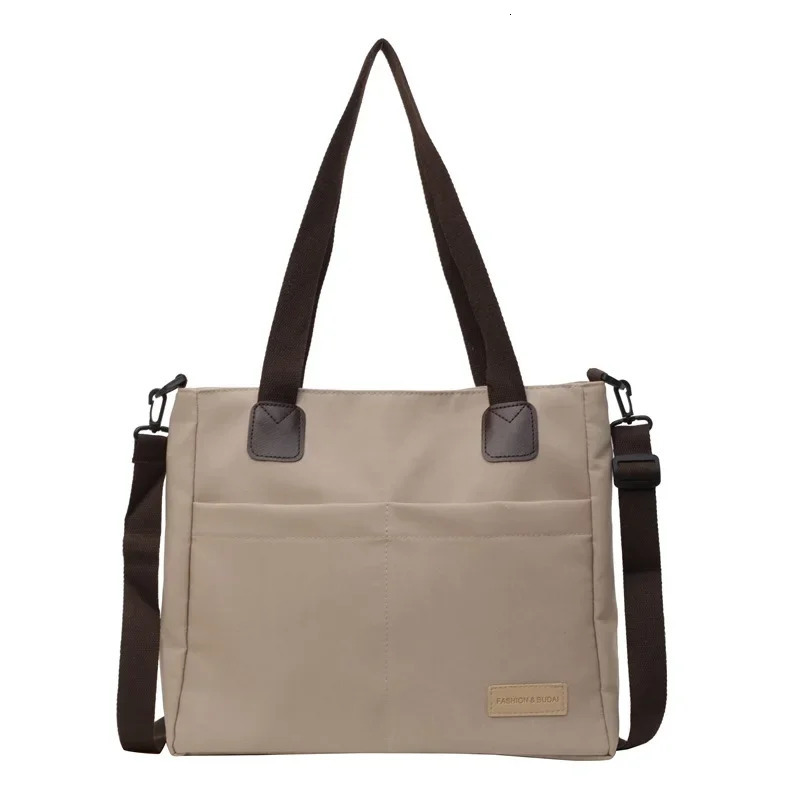 Large capacity trend Korean version womens shoulder bag handbag cross body large canvas student grade backpack travel bag 241008