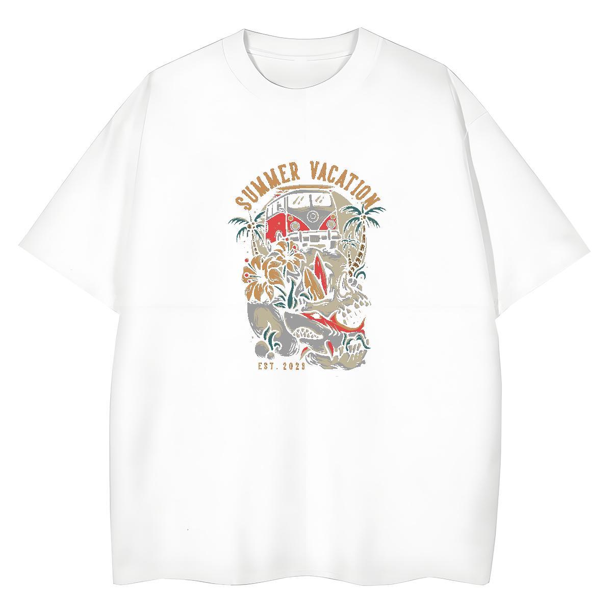 2024 DIY T-Shirts for Women 230g Pure Cotton Comfortable Daily Outfit skull Women Tees Female Graphic Tshirts