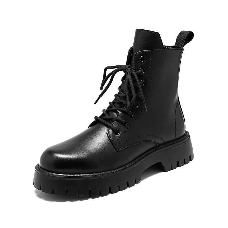 Martin Boot Oversize Mens Ankle Boots British Style Chelsea Mens Boots Winter Workwear High Top Leather Boots Plush Boots Fashion Boots 240927