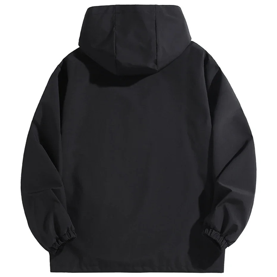 12XL Plus Size Men Jackets Hooded Windbreaker Coats Multi Zipper Black Loose Casual Jacket Man Spring Autumn Camping 241011