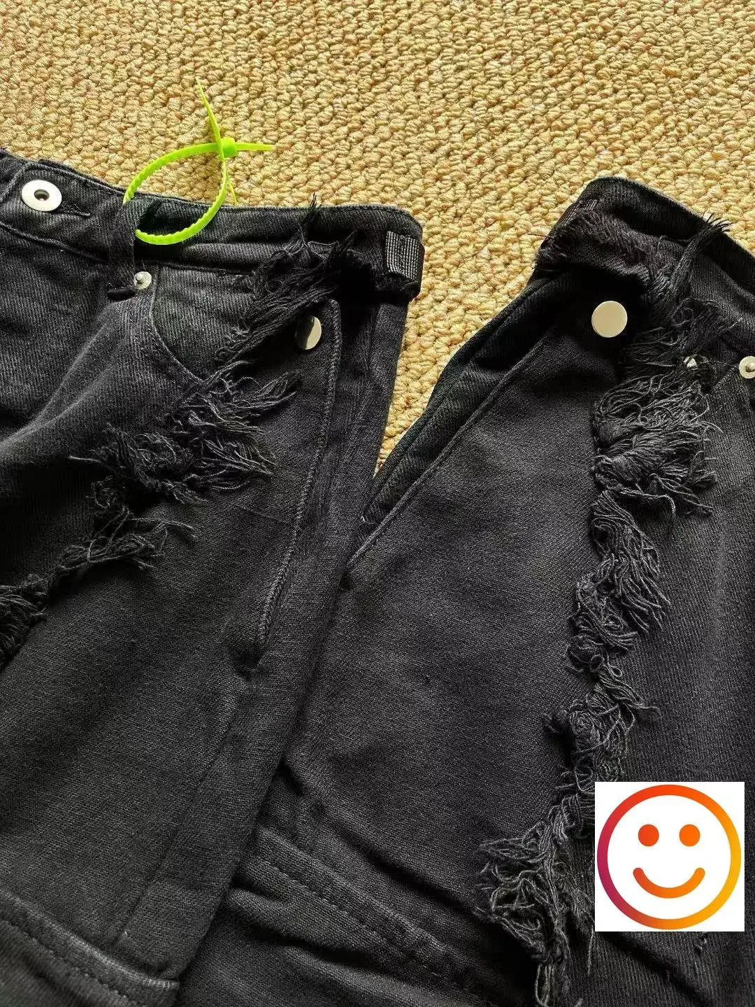 Multipocket Vujade Tassel Washed Do Old Jeans Black Cargo Pants Men Women Hip Hop Midwaist Casual Loose Flared Trousers 241011