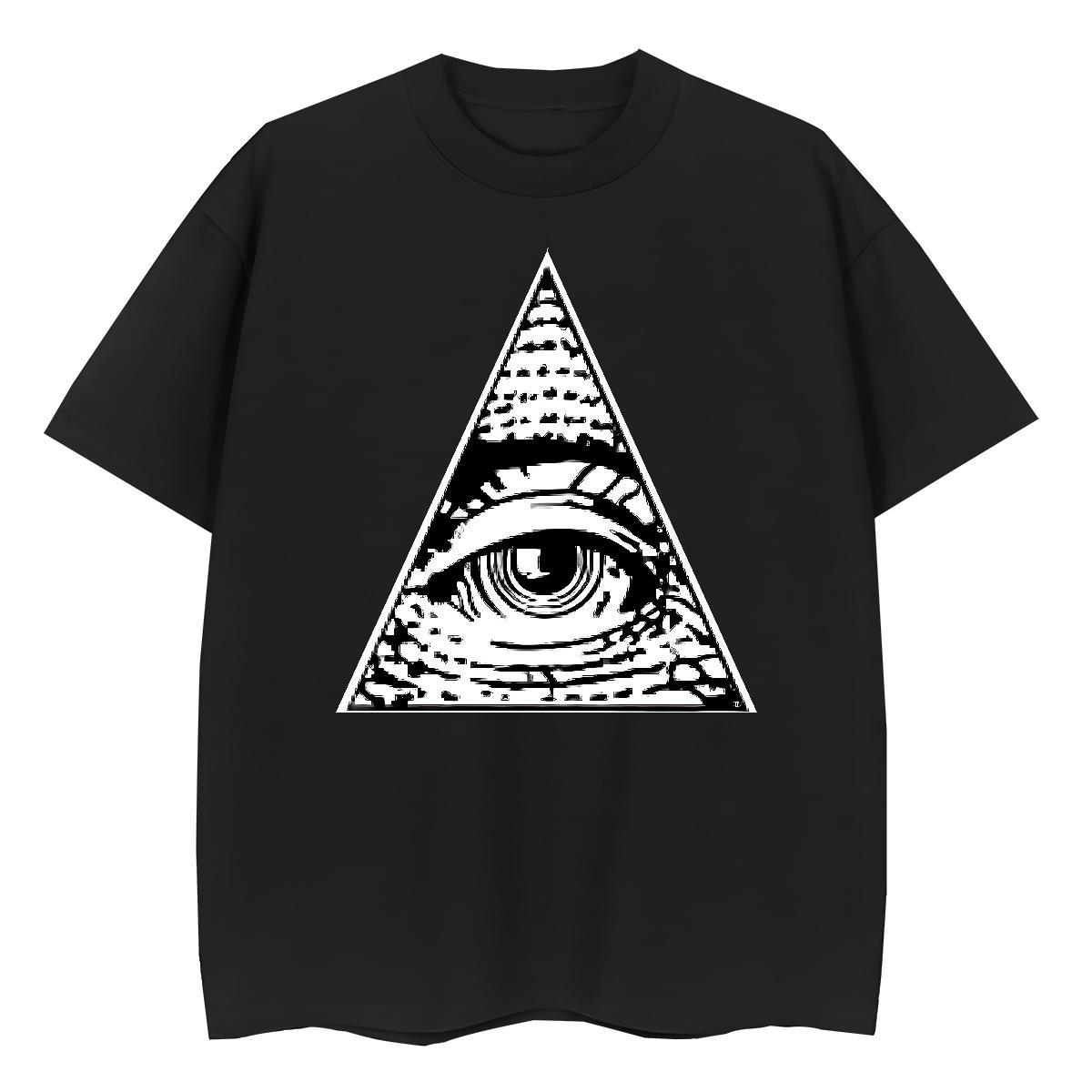 Casual New T-Shirts for Women 230g Pure Cotton O-Neck Short Sleeve High Street Hip Hop eye of the devil Women Tees Female Cartoon Anime Tops