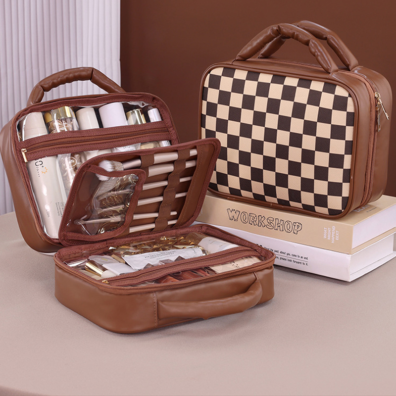 Tote bag new senior sense of large-capacity grunge makeup bag travel portable multifunctional handheld cosmetic storage bag