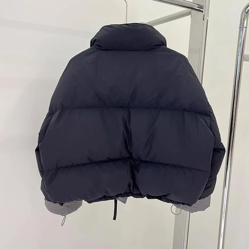 Korea Winter Down Cotton Short Coats Tops Warm Lapel Jackets Casual Fashion Loose Cropped Chaqueta Snow Wear Women Casaco 240930