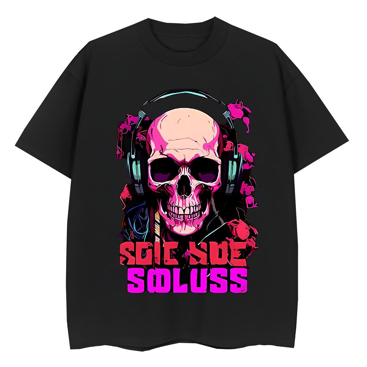 Stylist Womens T Shirts 230g Cotton Short Sleeve O-Neck Hip Hop Street skull Tshirt for Man Woman Unisex Custom Cartoon Polos