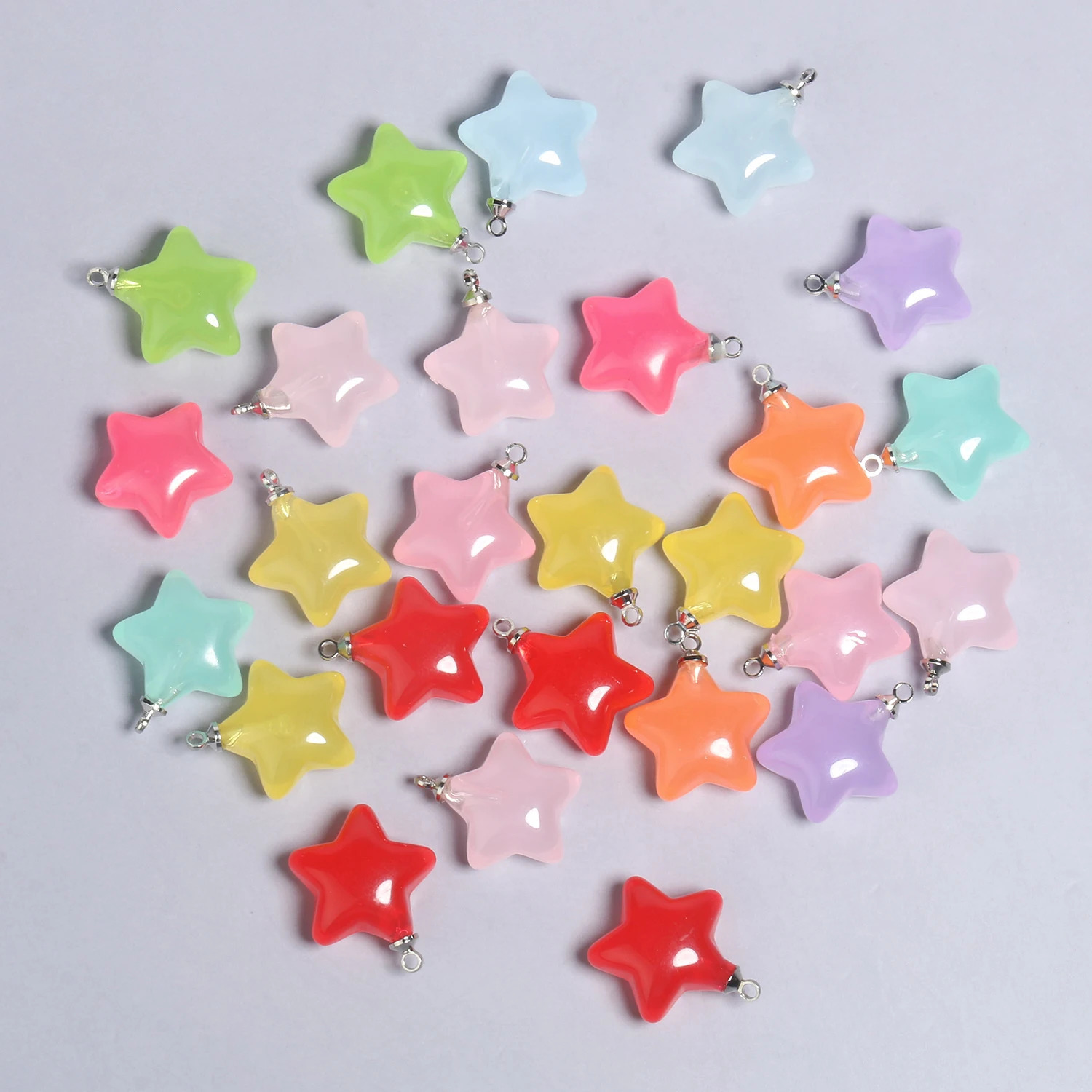 10pcslot Mix Candy Color Star Pendants 205x15mm Acrylic Charms Beads Pendant for Jewelry Necklace Bracelet Earring Crafting 241010