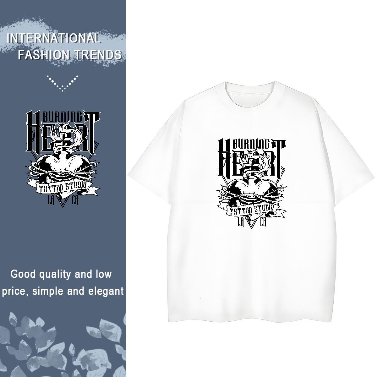 Custom T shirt 100% Cotton 230g Breathable High Street Hip Hop skull Tshirt for Man Woman Comfortable Custom Cartoon Clothes Shirt