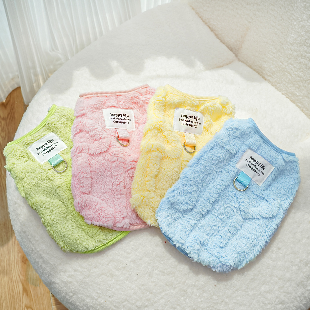 Dog Clothes Winter Teddy Bear Pomeranian Small Dog Pet Autumn and Winter Plush Traction Velvet Clothes Cat Supplies Puppy