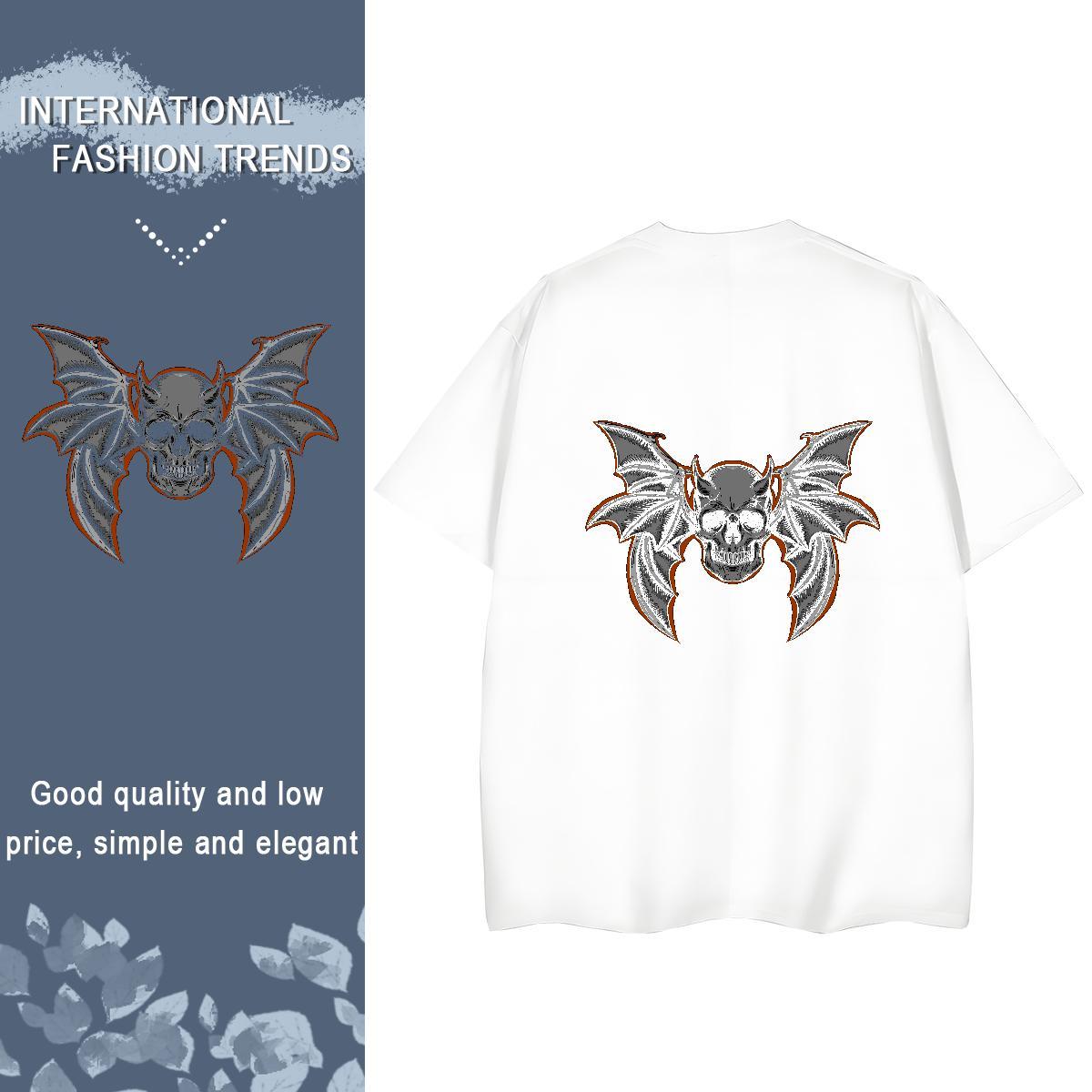 Designer T-Shirts for Women 100% Cotton 230g Crew Neck Casual Sport skull Women Tshirts Nice White Plus Size Clothes