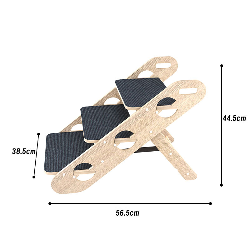 Solid Wood Folding Climbing Ladder Sofa Bedside Pet Slope Elderly Dog Anti Slip Step Stool Strong Load-bearing Safety Ramp
