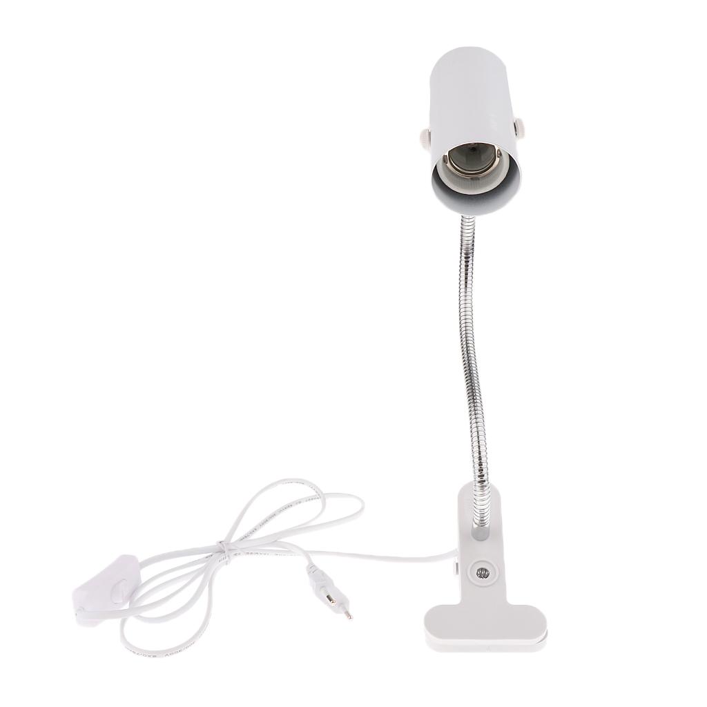 Adjustable Gooseneck Reptile Lamp Holder Ceramic Heating Lamp A Infrared Light Bulb Holder E27 Screw -EU Plug
