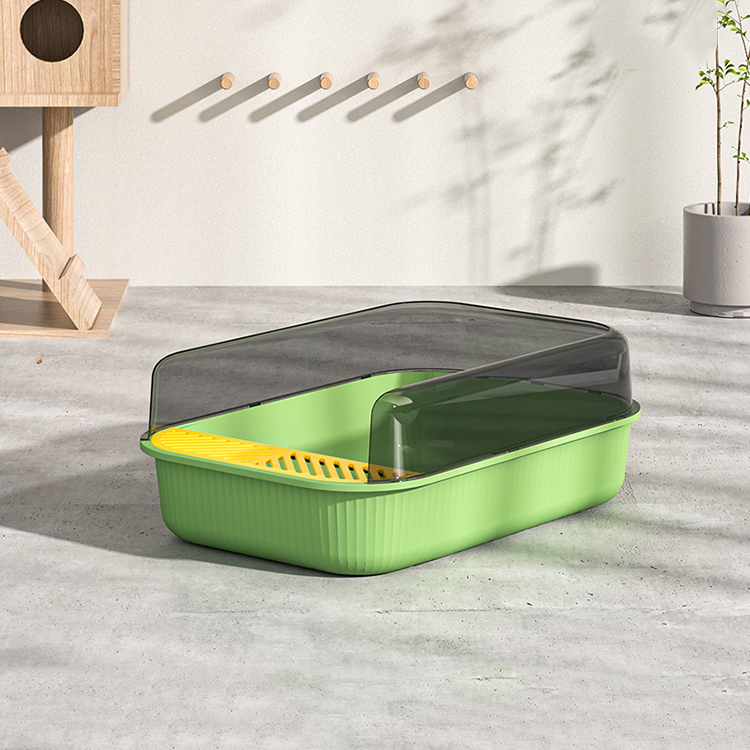 Wholesale Durable High Side Sifting Litter Pen Semi Open Anti Splashing Cat Litter Box