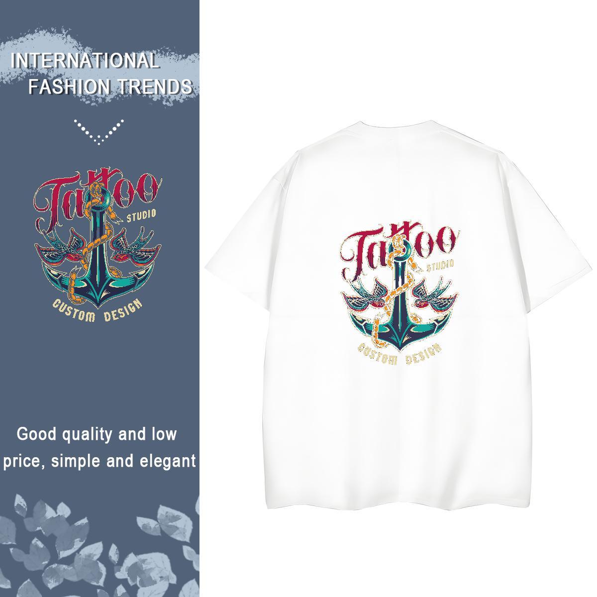 Fashion New T shirt 230g Pure Cotton Crew Neck Casual Daily Wear tool Couples T Shirts Popular Cartoon Anime Top Shirts