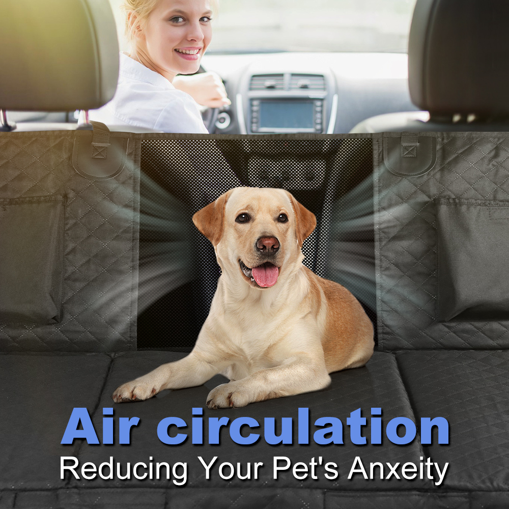 Dog Car Back Seat Extender Pet Backseat Covers with Hard Bottom Waterproof Safety Protector Hammock Carrier Mat for Dogs Travel