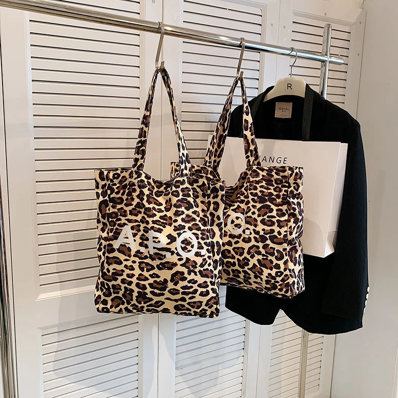 Sexy Leopard Korean Fashion Shopping Bag Womens Handbag Large Capacity Handbag 241008