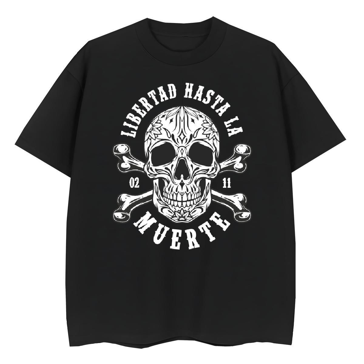 2024 T Shirt For Woman 230g 100% Cotton O-Neck Short Sleeve Daily Outfit skull Couples T Shirts Nice Custom Printing Clothings