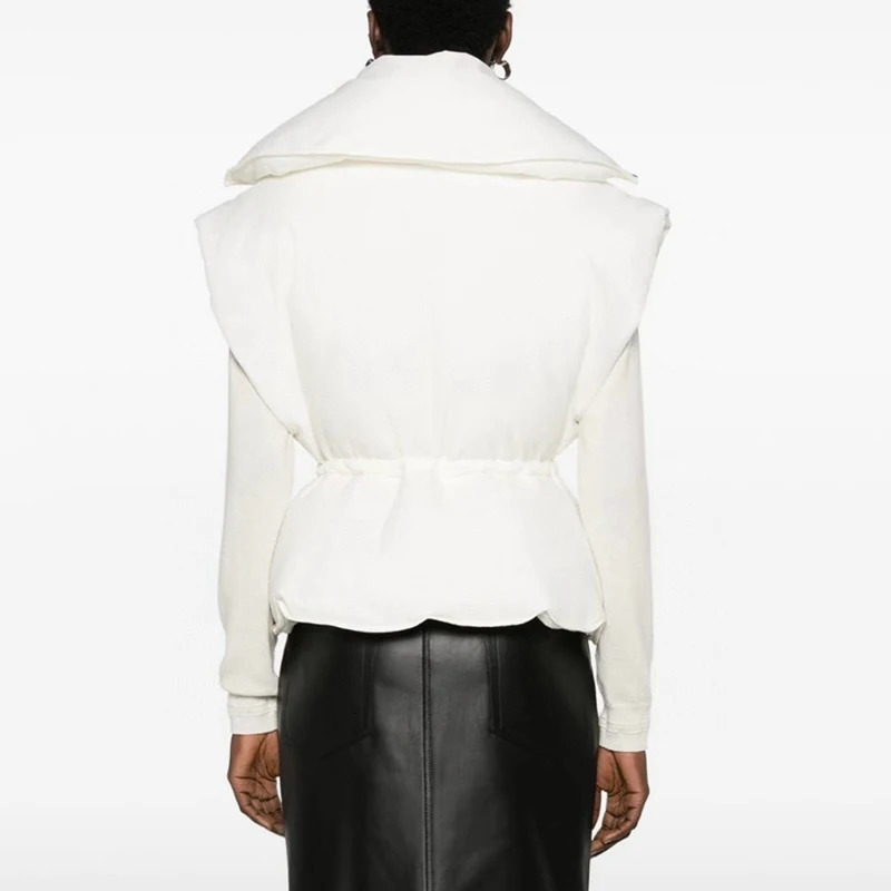 Womens heavy-duty Diamante handmade bread down vest brushed waist sleeveless jacket jacket warm high-quality autumn y2k 241009