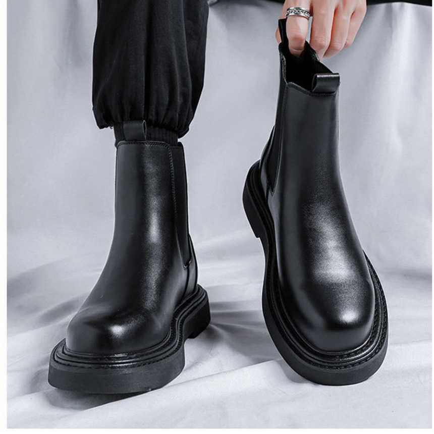 Martin Boot Chelsea Boots Mens British Style Ankle Boots Summer High Top Leather Shoes Handsome Motorcycle Martin Boots Fashion Boots 240927