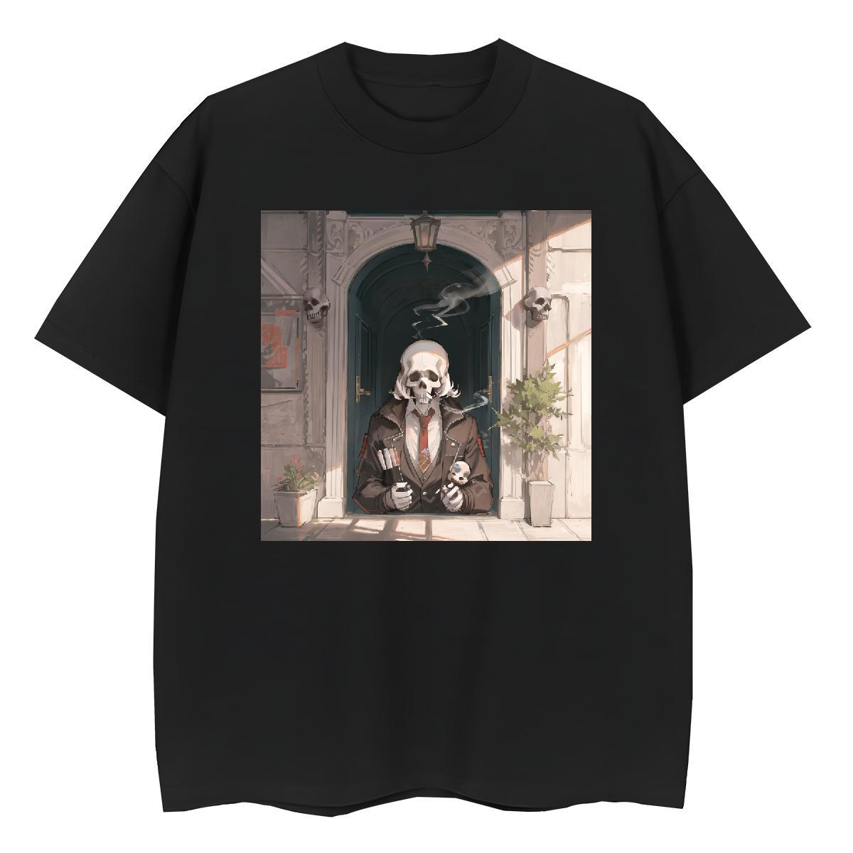 Classic Womens T Shirts 230g Pure Cotton Breathable Crew Neck Sports Street Wear skull Women Tees Designer Nice White Plus Size Clothes Shirt