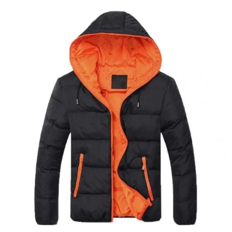 Winter Jacket Hooded Coat for Men Thick Warm Windproof Parka 241009