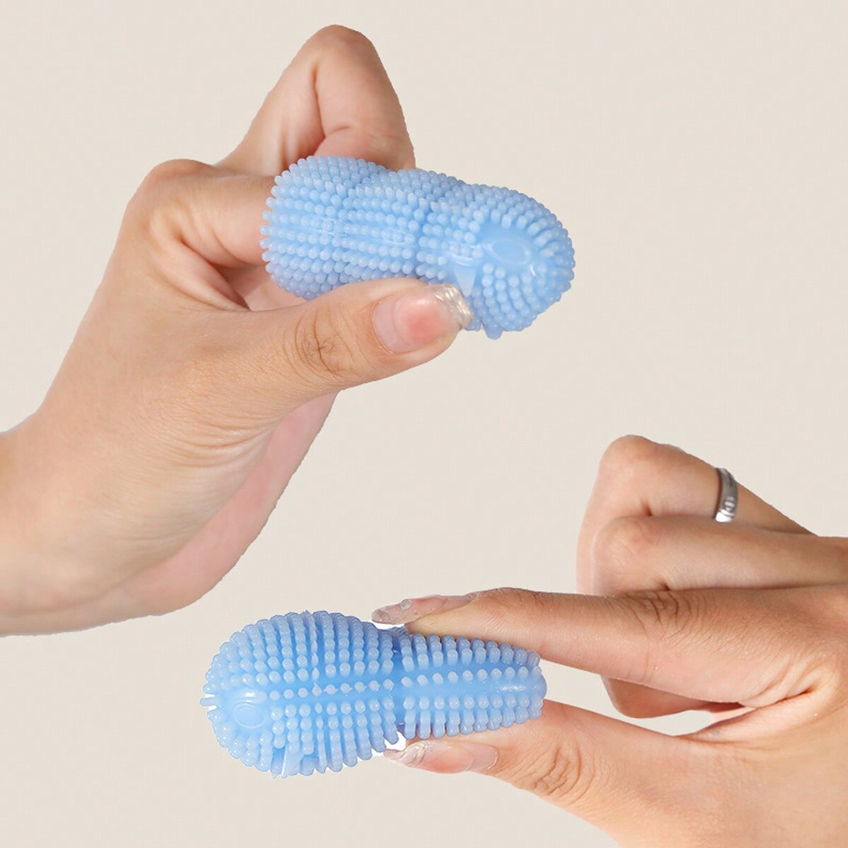 2pcs-Pet Two Finger Toothbrush, Dog Cat Toothbrush, Tooth Cleaning Finger Cover, Pet Oral Cleaning Tool