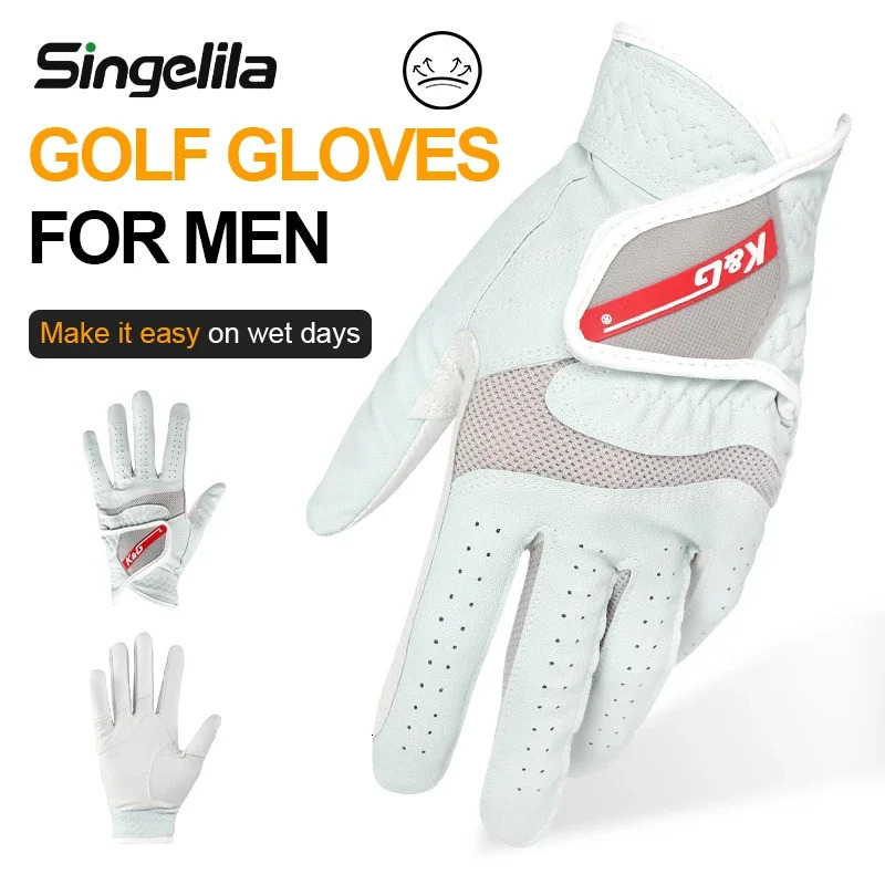 Pack 1 Golf Gloves Mens Left Hand Soft Breathable Pure Sheepskin Anti Slip Particles Small and Medium Size 241009