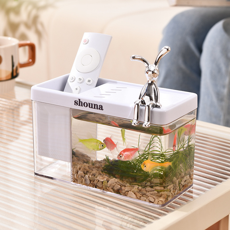 Glass fish tank living room small fighting fish goldfish aquarium home desktop ecological turtle tank