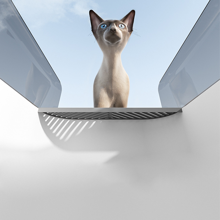 HOT SALE Pet Products Cleaning Plastic Cat Toilet Box Trays Simple Cute Cat Head Cat Litter Box