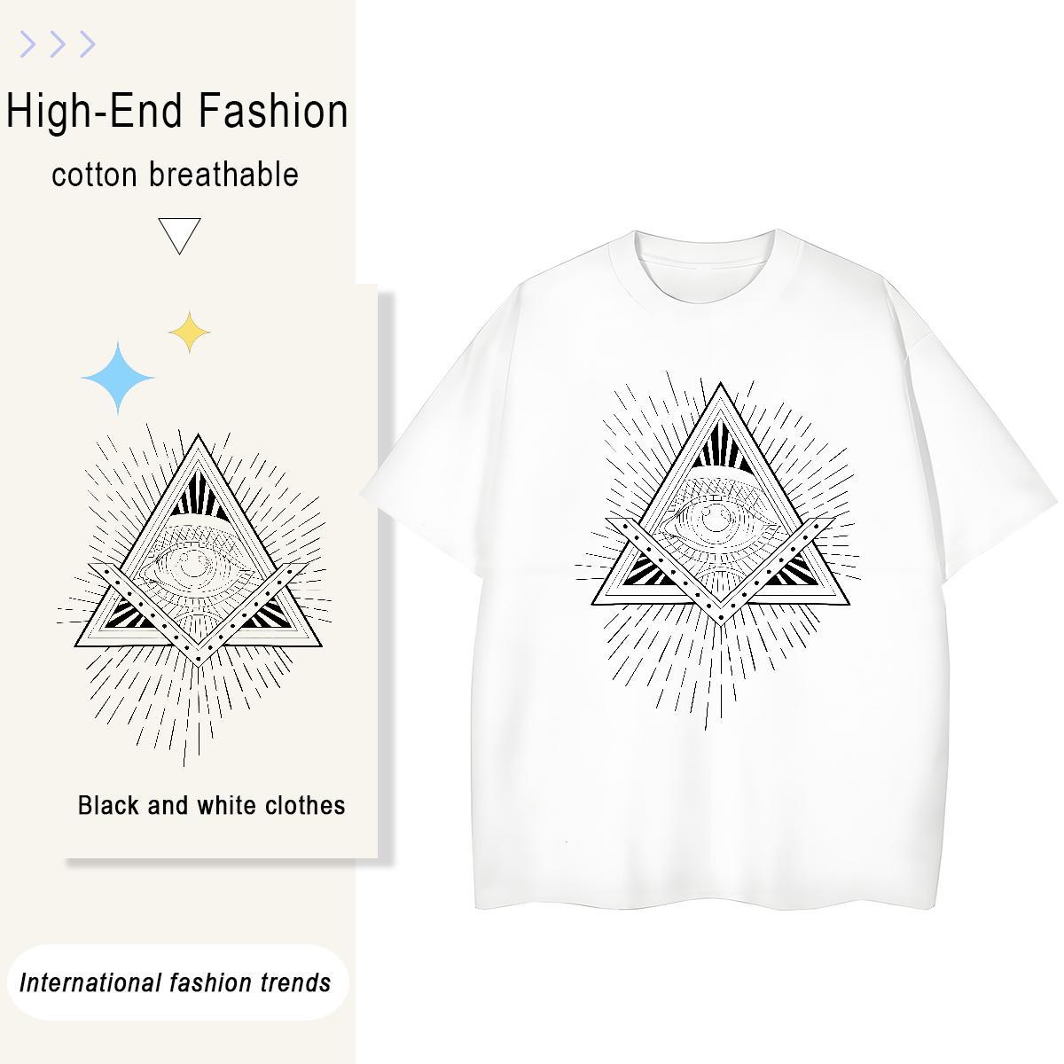 Stylist T-Shirts for Women 230g 100% Cotton Breathable Soft Beach eye of the devil Lady T shirt Brand Anime Print Top Shirts