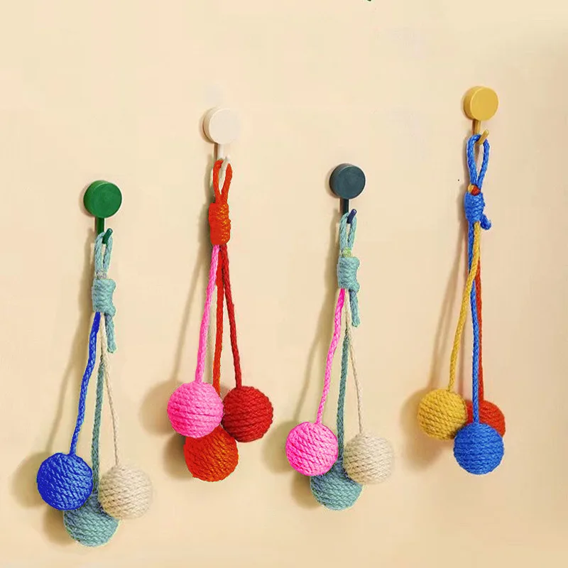 New Pet Cat Hanging Sisal Ball Bite-resistant Wear-resistant Rope Pet Supplies for Relieve Boredom Chewing Interactive Toy