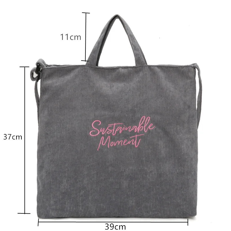 Womens Corduroy canvas handbag womens casual shoulder bag shopping handbag womens messenger Korean fashion handbag 241008